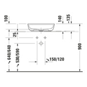 Duravit Aufsatzwaschtisch Luv 50x35cm, gs, m HL, o. ÜL, m HLB, we/we-5