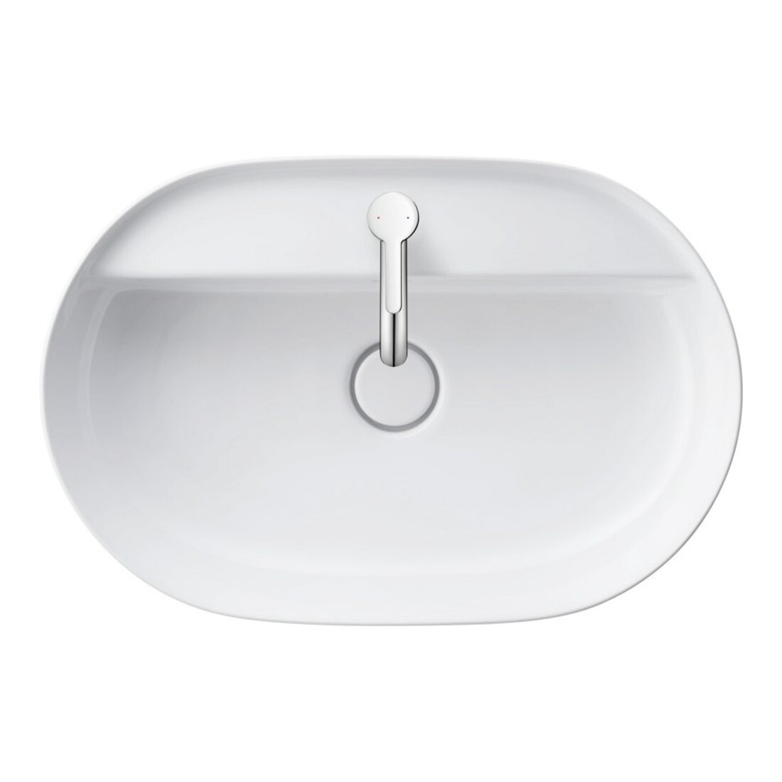 Duravit Aufsatzwaschtisch Luv 60x40cm, gs, m HL, o. ÜL, m HLB, we