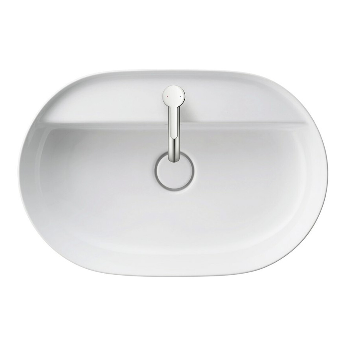 Duravit Aufsatzwaschtisch Luv 60x40cm, gs, m HL, o. ÜL, m HLB, we