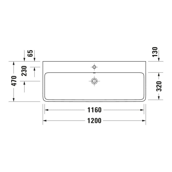 Duravit Aufsatzwaschtisch Qatego 120x47cm, w g, m HL, Ü, HL, geschli.