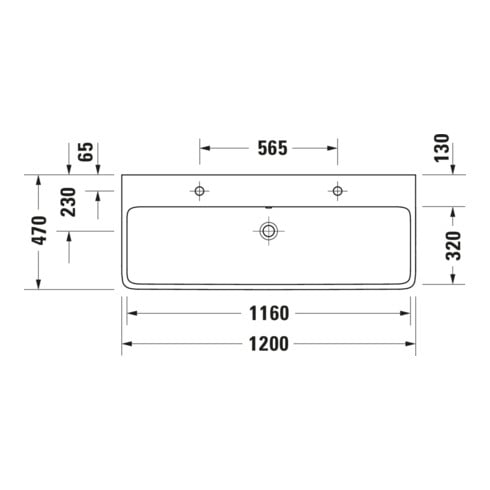 Duravit Aufsatzwaschtisch Qatego 120x47cm, w g, m HL, Ü, HL, geschli.