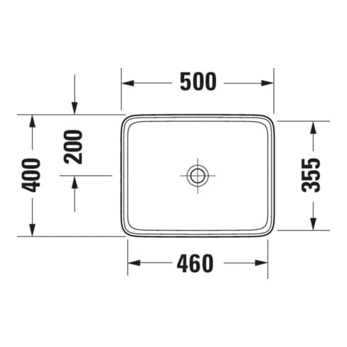 Duravit Aufsatzwaschtisch Qatego 50x40cm, o Ü, o. Hahnloch-/bank, we. hgl
