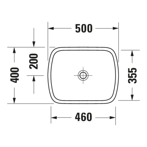 Duravit Aufsatzwaschtisch Qatego 50x40cm, we. hgl, o. ÜL, o. Hahnlochbank