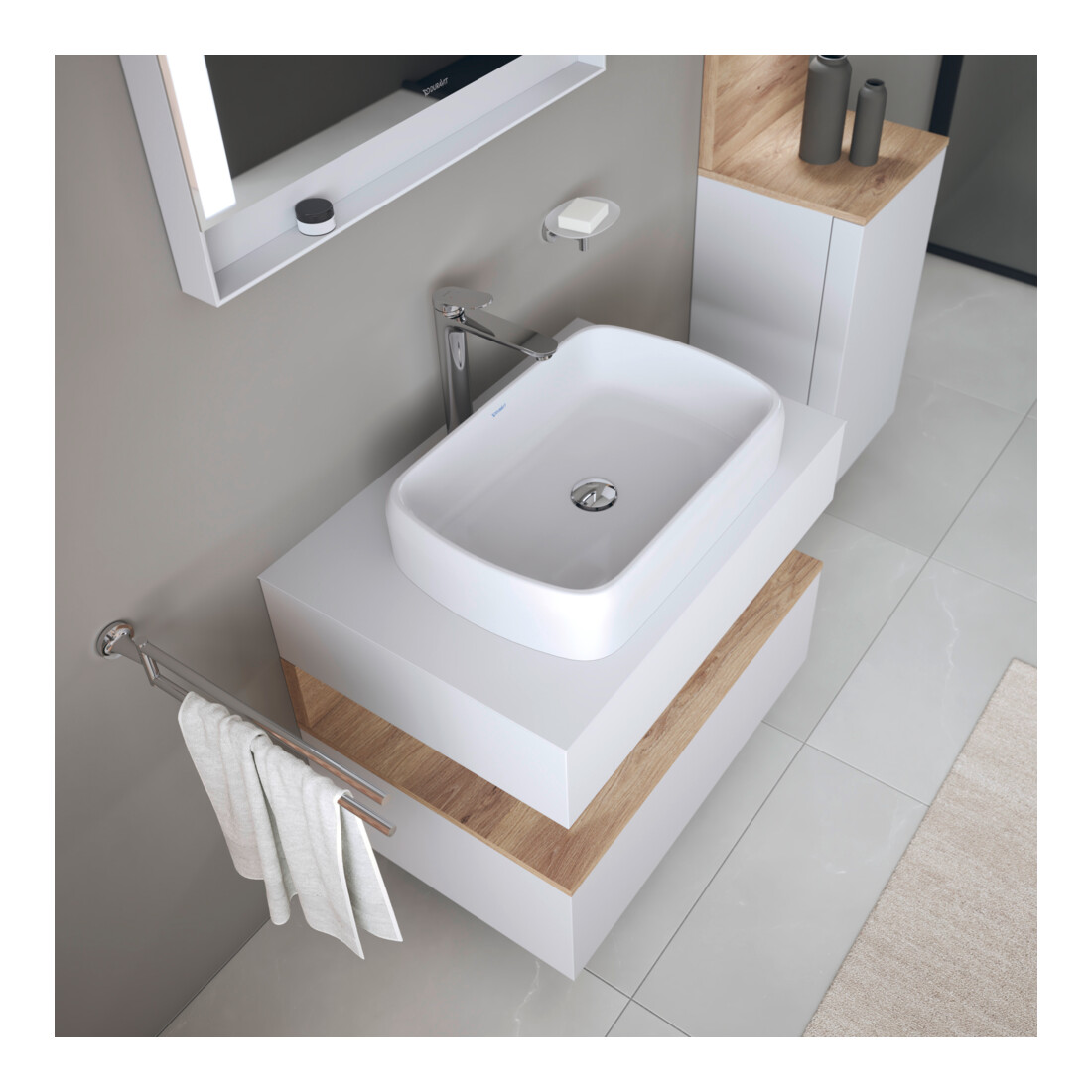Duravit Aufsatzwaschtisch Qatego 50x40cm, we. hgl, o. ÜL, o. Hahnlochbank