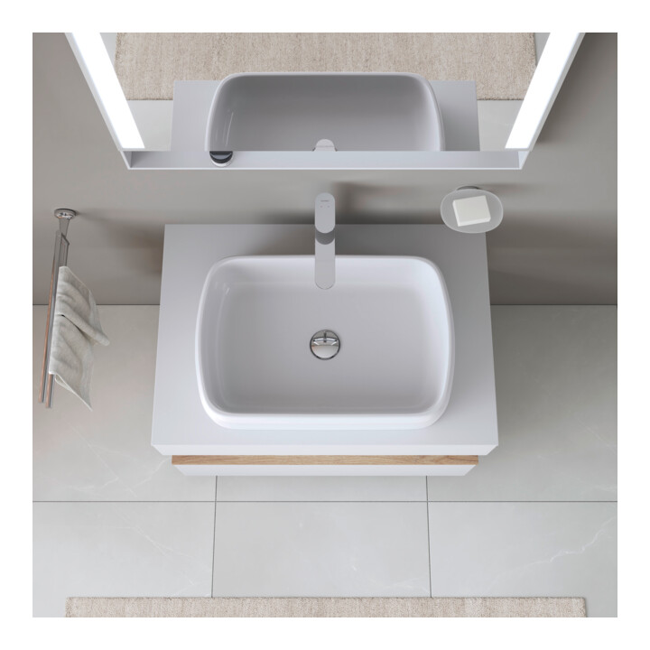 Duravit Aufsatzwaschtisch Qatego 50x40cm, we. hgl, o. ÜL, o. Hahnlochbank