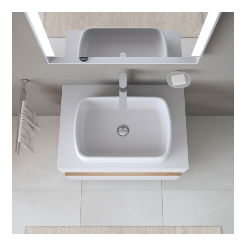 Duravit Aufsatzwaschtisch Qatego 50x40cm, we. hgl, o. ÜL, o. Hahnlochbank