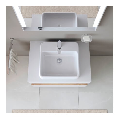 Duravit Aufsatzwaschtisch Qatego 50x47cm, we. hgl, m Hahnl., ÜL, Hahnloch
