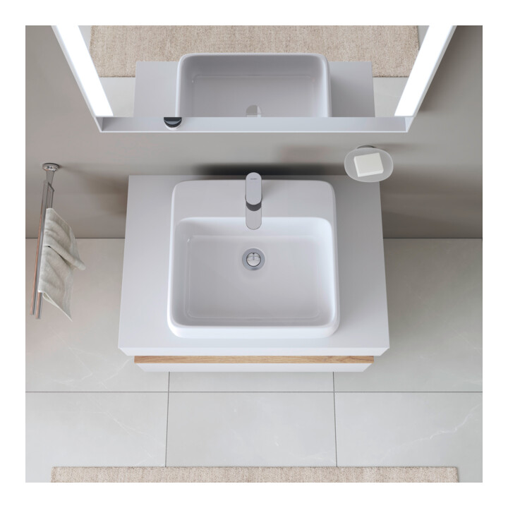 Duravit Aufsatzwaschtisch Qatego 50x47cm, we. hgl, m Hahnl., ÜL, Hahnloch