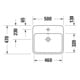Duravit Aufsatzwaschtisch Qatego 50x47cm, we. hgl, m Hahnl., ÜL, Hahnloch-4
