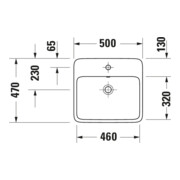 Duravit Aufsatzwaschtisch Qatego 50x47cm, we. hgl, m Hahnl., ÜL, Hahnloch-4
