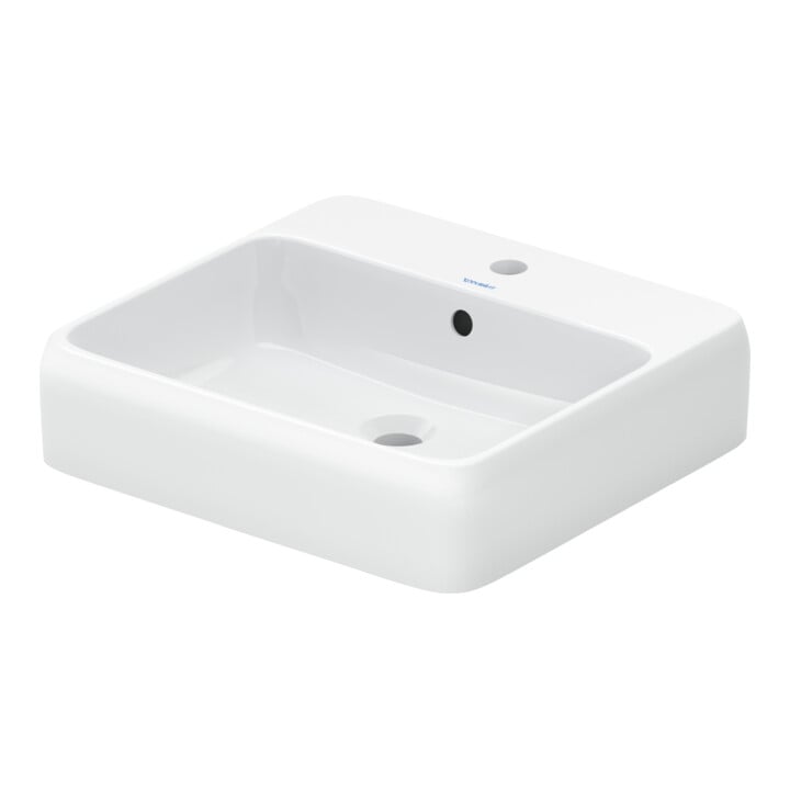 Duravit Aufsatzwaschtisch Qatego 50x47cm, we. hgl, m Hahnl., ÜL, Hahnloch