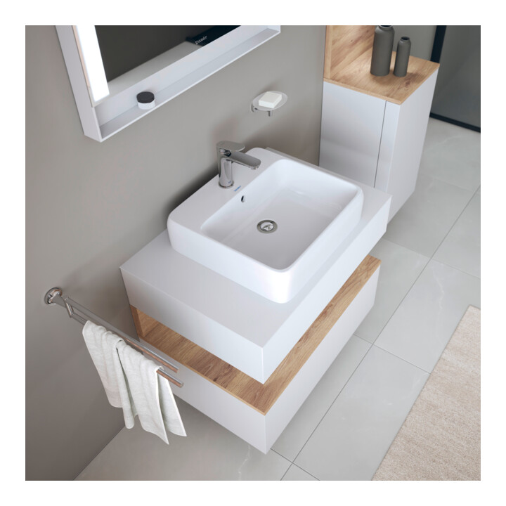 Duravit Aufsatzwaschtisch Qatego 50x47cm, we. hgl, m Hahnl., ÜL, Hahnloch