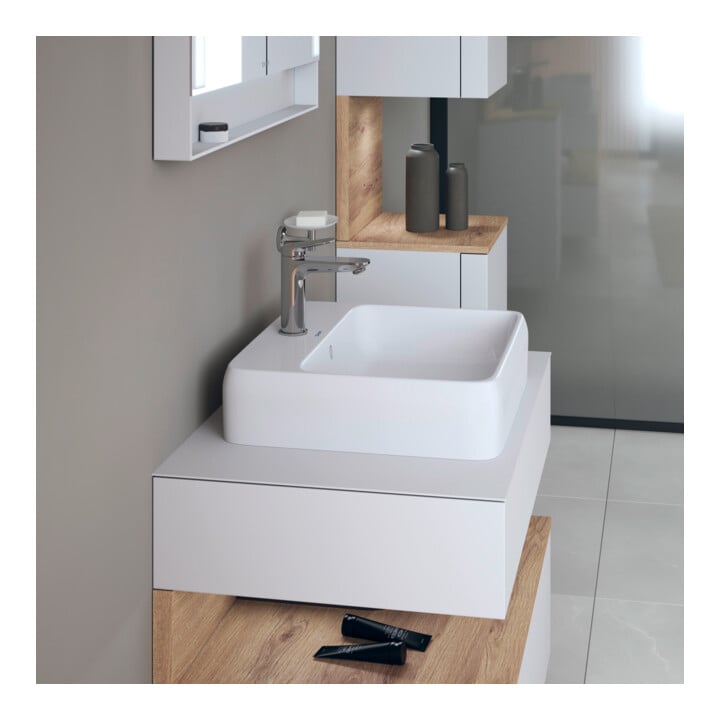 Duravit Aufsatzwaschtisch Qatego 50x47cm, we. hgl, m Hahnl., ÜL, Hahnloch