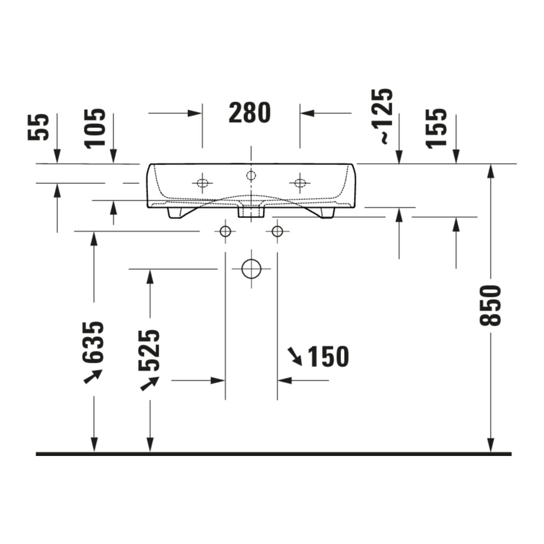 Duravit Aufsatzwaschtisch Qatego 60x47cm, w g, m HL, Ü, HL, geschli.