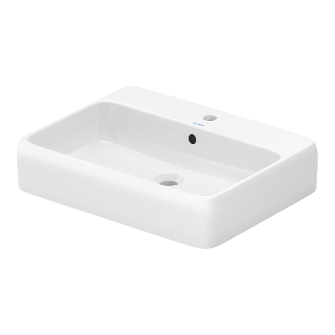 Duravit Aufsatzwaschtisch Qatego 60x47cm, we. hgl, m Hahnl., ÜL, Hahnloch
