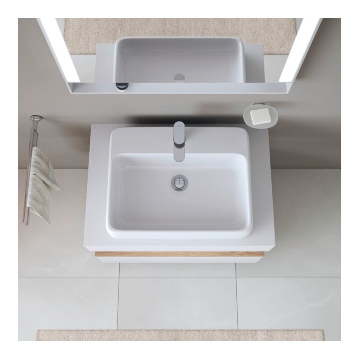 Duravit Aufsatzwaschtisch Qatego 60x47cm, we. hgl, m Hahnl., ÜL, Hahnloch