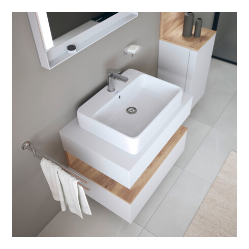 Duravit Aufsatzwaschtisch Qatego 60x47cm, we. hgl, m Hahnl., ÜL, Hahnloch