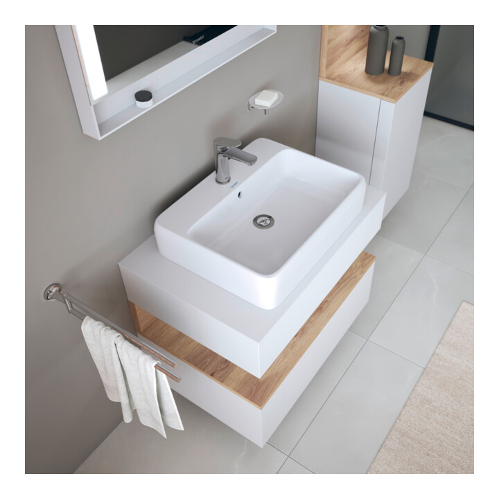 Duravit Aufsatzwaschtisch Qatego 60x47cm, we. hgl, m Hahnl., ÜL, Hahnloch