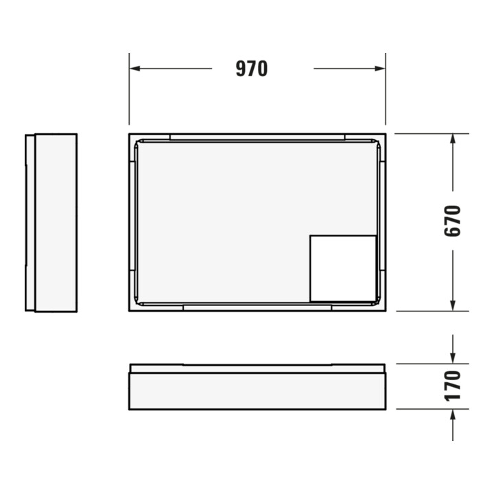 Duravit Bac à douche rectangulaire D-Code 100x70x8,5 cm, antidérapant, blanc