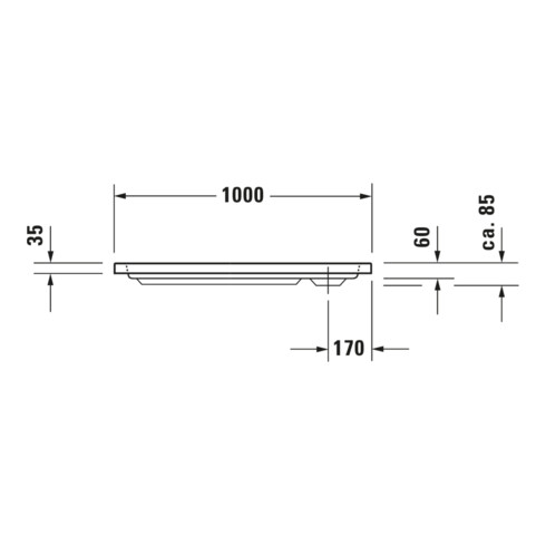 Duravit Bac à douche rectangulaire D-Code 100x90x8,5 cm, blanc