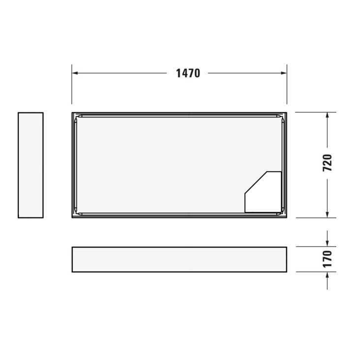 Duravit Bac à douche rectangulaire D-Code 150x75x8,5 cm, antidérapant, blanc