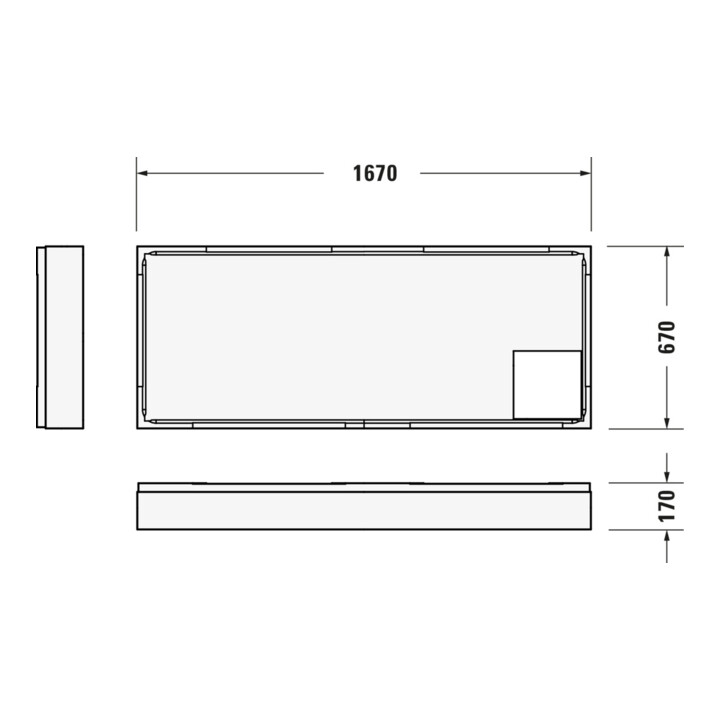 Duravit Bac à douche rectangulaire D-Code 170x70x8,5 cm, blanc