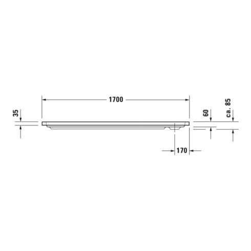 Duravit Bac à douche rectangulaire D-Code 170x70x8,5 cm, blanc