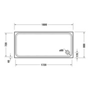 Duravit Bac à douche rectangulaire D-Code 180x80x8,5 cm, blanc-3