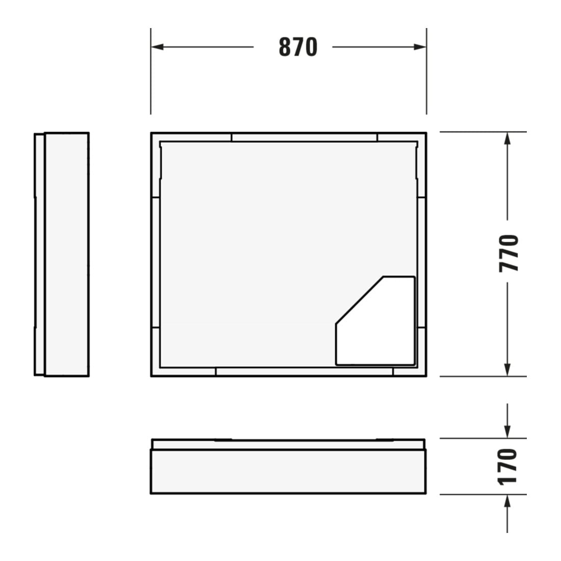 Duravit Bac à douche rectangulaire D-Code 90x80x8,5 cm, blanc