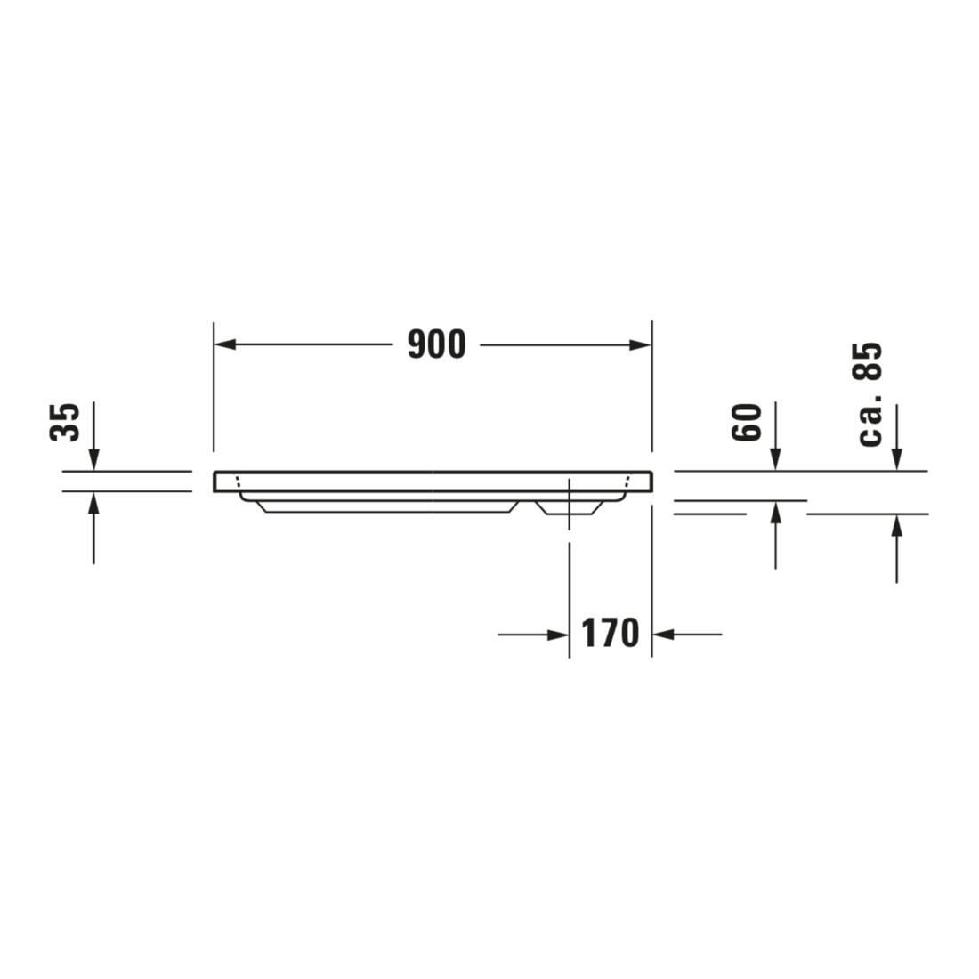 Duravit Bac à douche rectangulaire D-Code 90x80x8,5 cm, blanc
