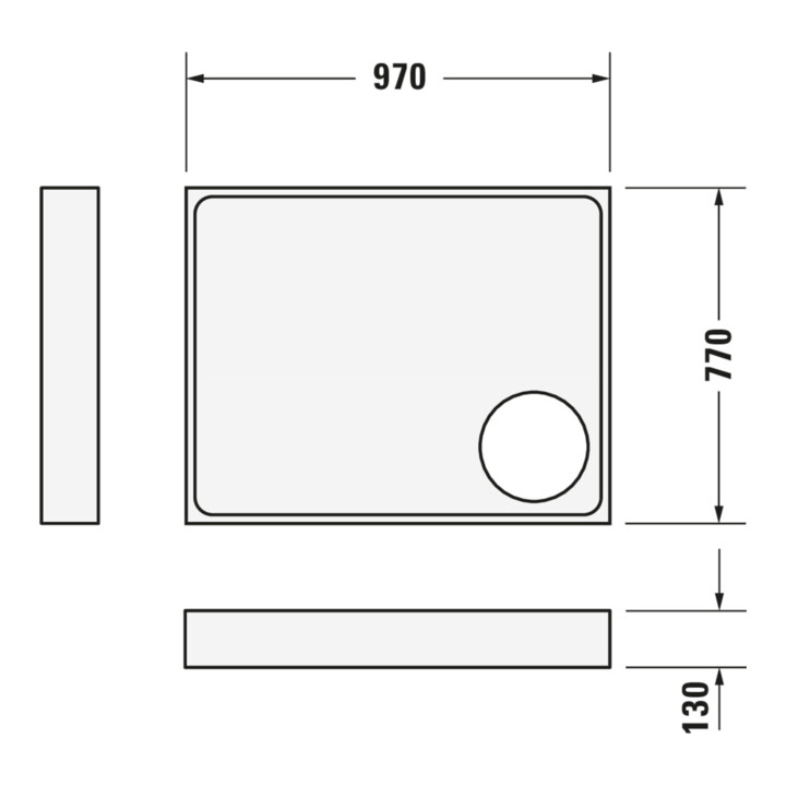 Duravit Bac à douche rectangulaire Starck Slimline 100x80x5 cm, antidérapant, blanc
