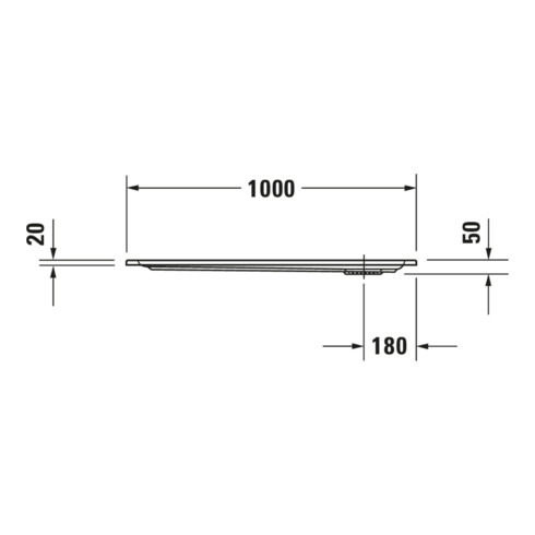 Duravit Bac à douche rectangulaire Starck Slimline 100x90x5 cm, antidérapant, blanc