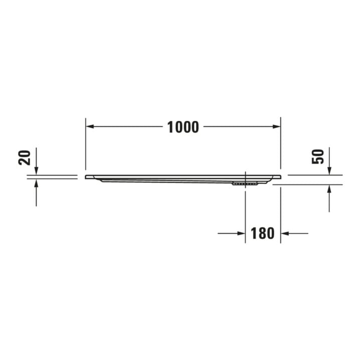 Duravit Bac à douche rectangulaire Starck Slimline 100x90x5 cm, antidérapant, blanc