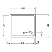 Duravit Bac à douche rectangulaire Starck Slimline 100x90x5 cm, blanc-4