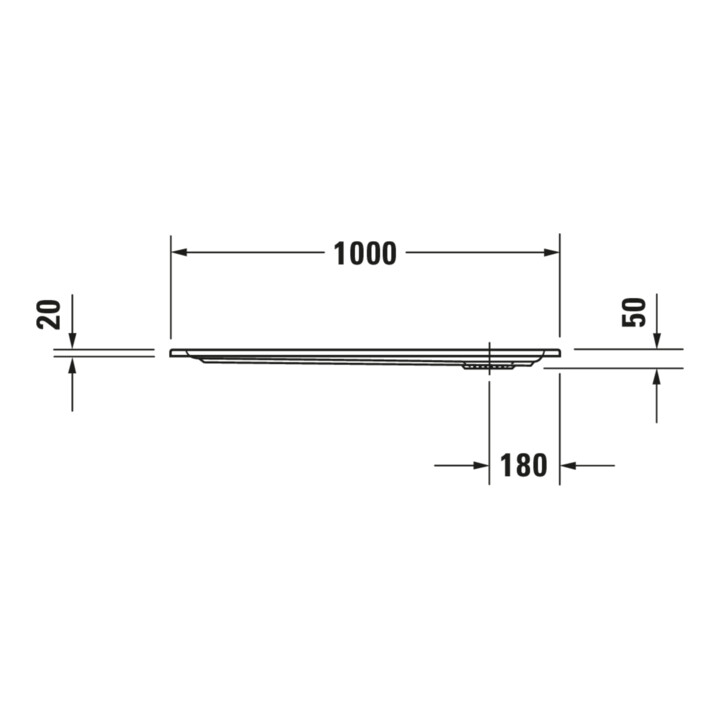 Duravit Bac à douche rectangulaire Starck Slimline 100x90x5 cm, blanc