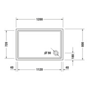 Duravit Bac à douche rectangulaire Starck Slimline 120x80x5,5 cm, antidérapant, blanc-4