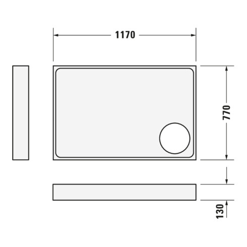 Duravit Bac à douche rectangulaire Starck Slimline 120x80x5,5 cm, antidérapant, blanc