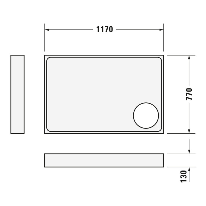 Duravit Bac à douche rectangulaire Starck Slimline 120x80x5,5 cm, antidérapant, blanc