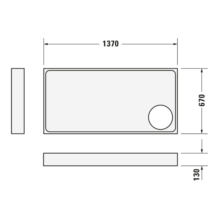 Duravit Bac à douche rectangulaire Starck Slimline 140x70x5,5cm, blanc