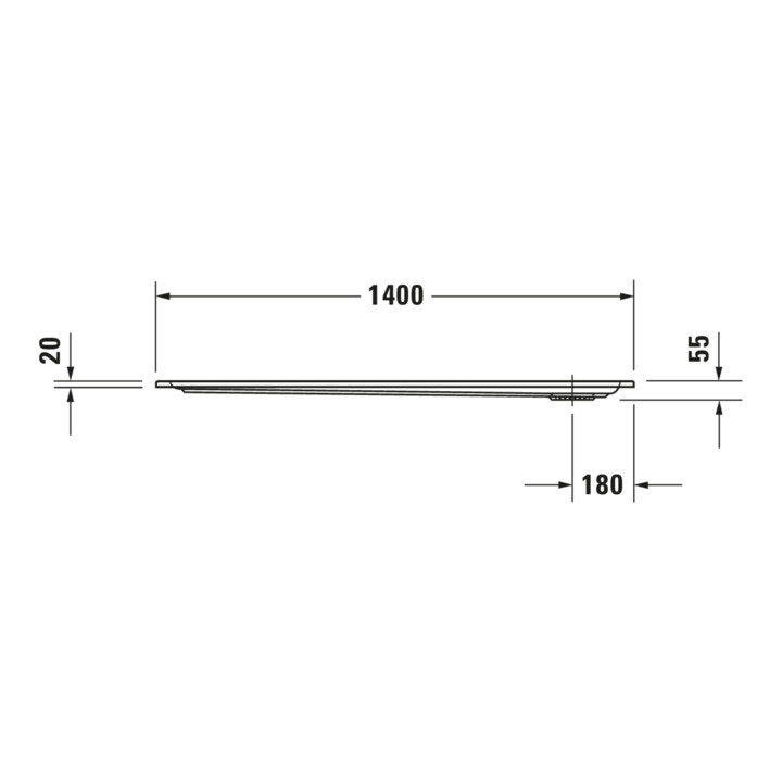 Duravit Bac à douche rectangulaire Starck Slimline 140x75x5,5 cm, blanc