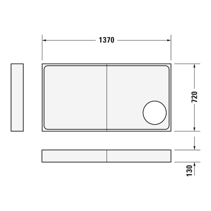 Duravit Bac à douche rectangulaire Starck Slimline 140x75x5,5 cm, blanc