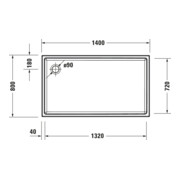 Duravit Bac à douche rectangulaire Starck Slimline 140x80x6 cm, antidérapant, blanc-4