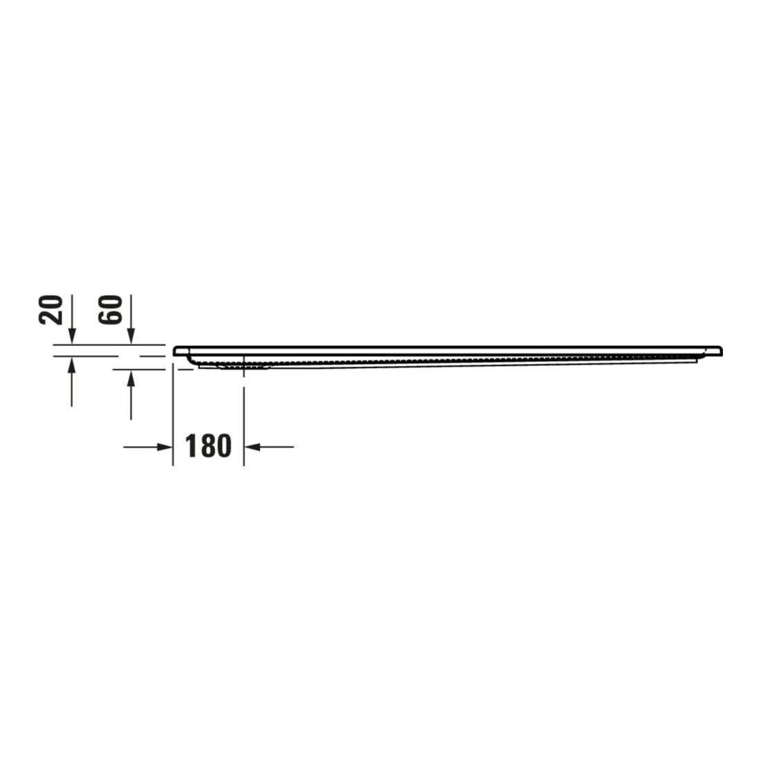 Duravit Bac à douche rectangulaire Starck Slimline 140x80x6 cm, blanc