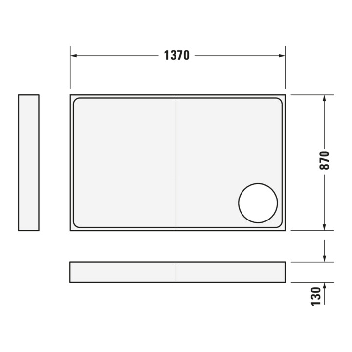 Duravit Bac à douche rectangulaire Starck Slimline 140x90x5,5 cm, blanc