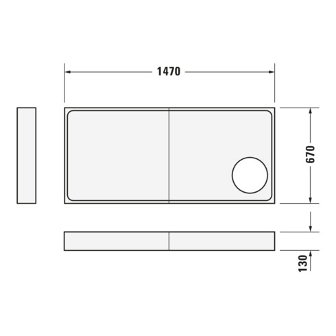 Duravit Bac à douche rectangulaire Starck Slimline 150x70x5,5 cm, blanc