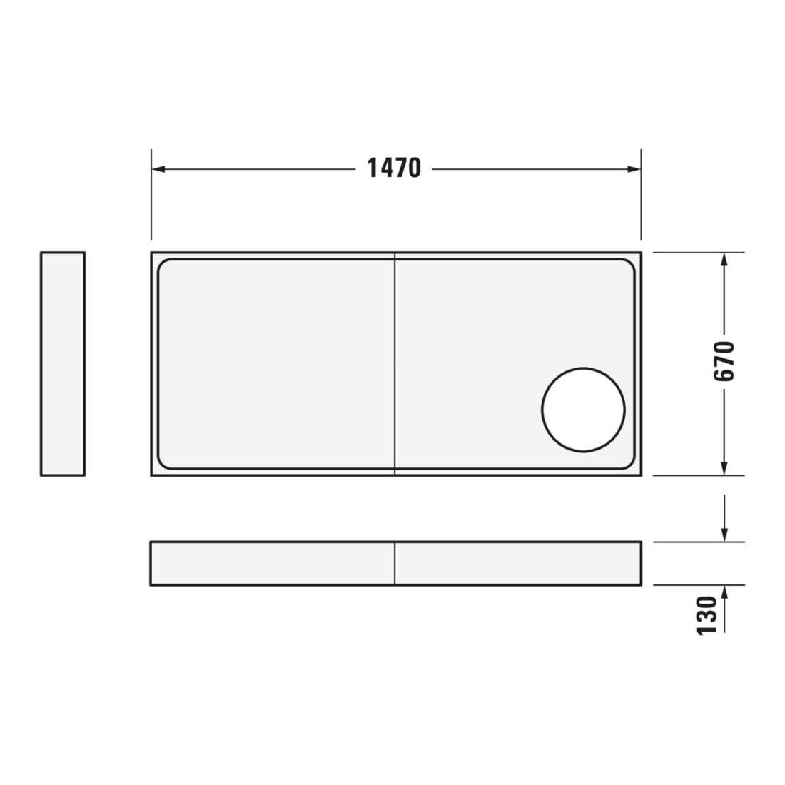 Duravit Bac à douche rectangulaire Starck Slimline 150x70x5,5 cm, blanc