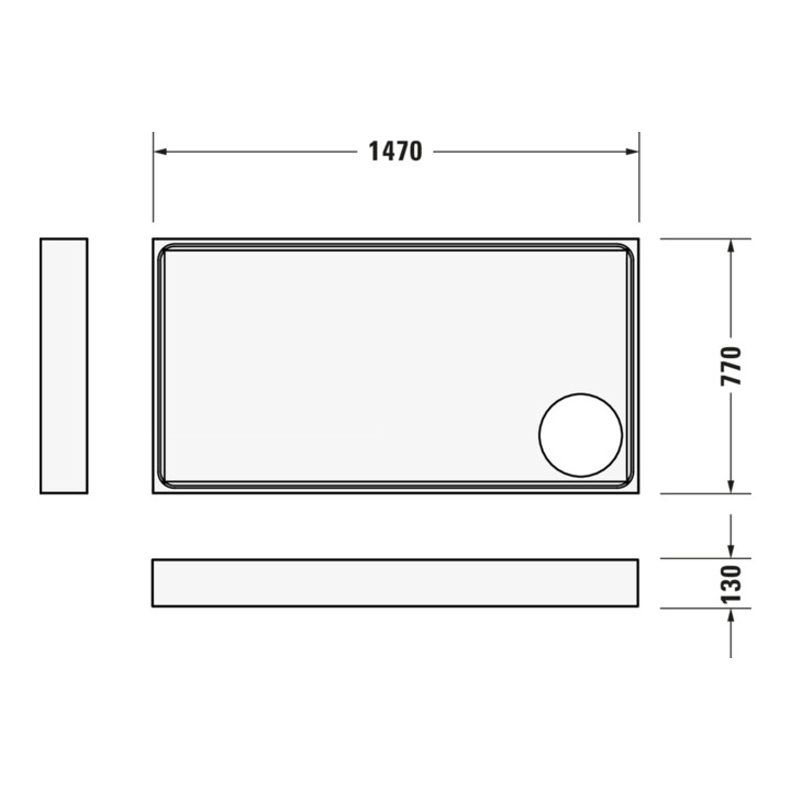 Duravit Bac à douche rectangulaire Starck Slimline 150x80x6 cm, blanc