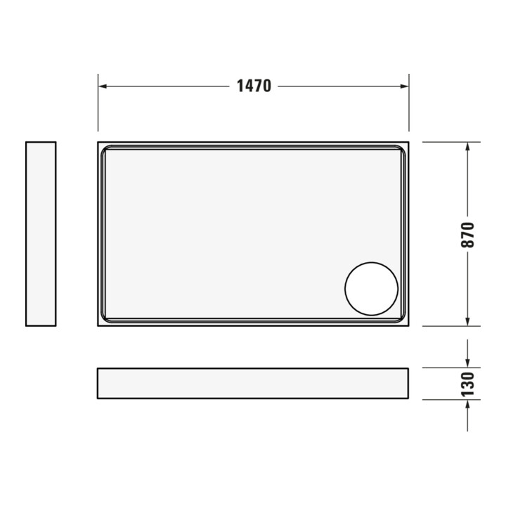 Duravit Bac à douche rectangulaire Starck Slimline 150x90x6 cm, blanc