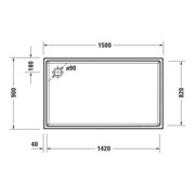 Duravit Bac à douche rectangulaire Starck Slimline 150x90x6 cm, blanc-4