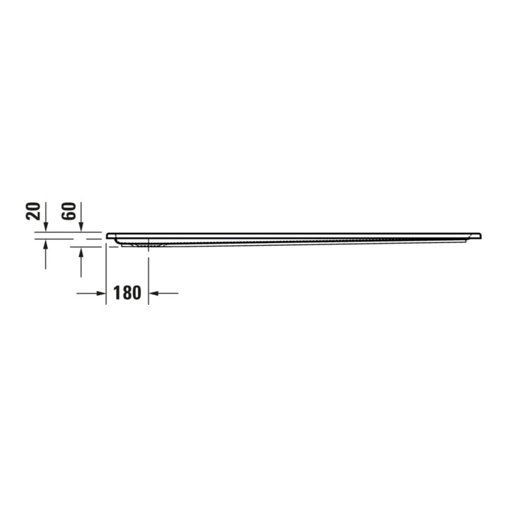 Duravit Bac à douche rectangulaire Starck Slimline 160x80x6 cm, blanc